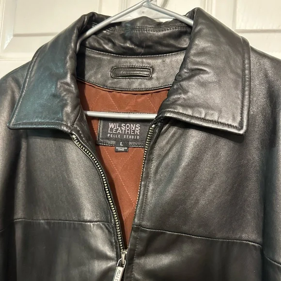 Wilson Leather L Pelle Studio Black Buttery Soft Leather Jacket Quilted Lining - Picture 2 of 9